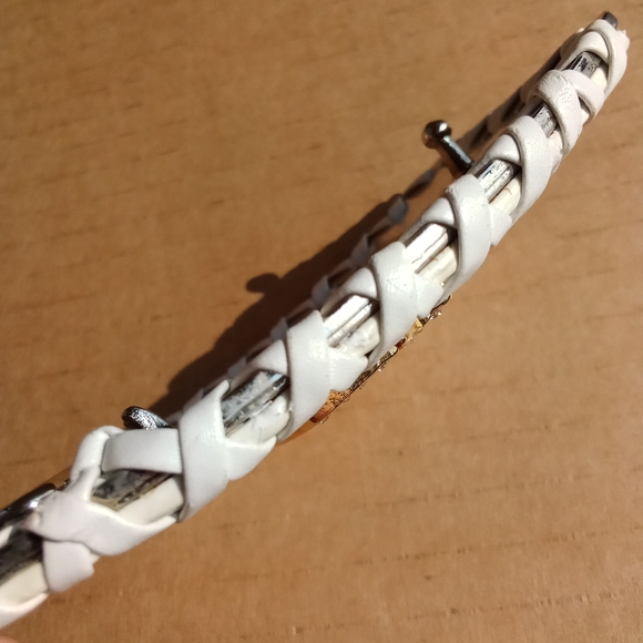 Vintage Playboy Bunny Belt Buckle White Leather Gold with Crystals - Picture 8 of 16